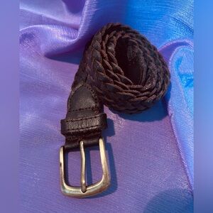 Braided Leather Belt with Brass Buckle
Size 30”
